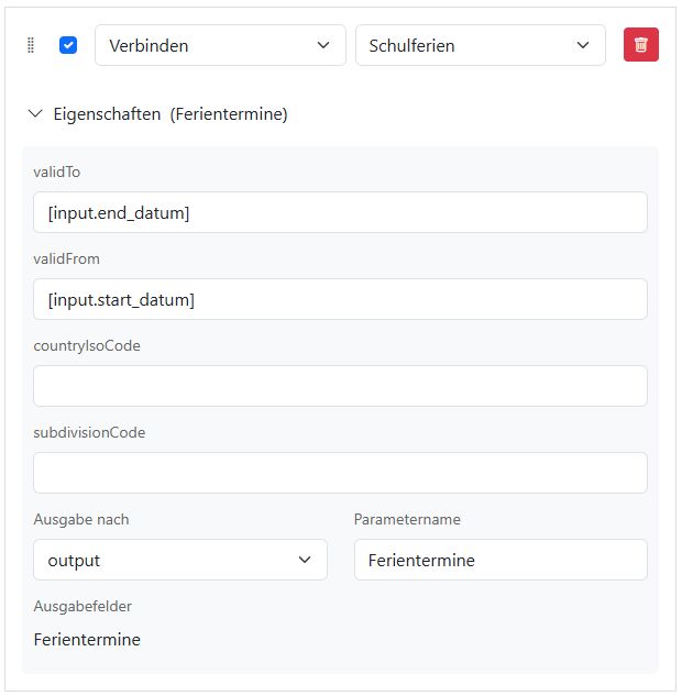 Felder der API