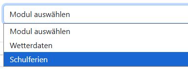 Liste der externen APIs