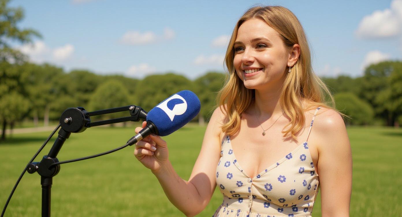 Draußen mit sommerlichem Outfit
