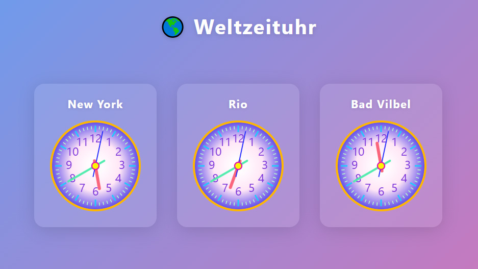 Die KI hat die Webseite für eine Weltzeituhr programmiert.